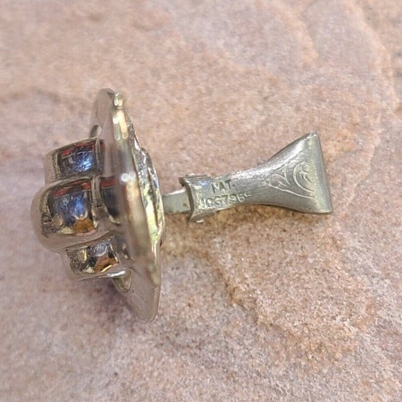 Vintage Patent 1967965 Eugene Morehouse Sterling Silver Art Deco ClipOn Earrings - Picture 6 of 6